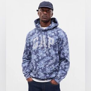 Gap × LoveShackFancy Blue Floral Logo Hoodie